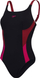 Kostum banje Speedo Women’s Shaping Solid Splice, njëpjesësh, rripa të rregullueshëm, i zi me vjollcë