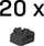 Bllokues porte rrjeti Lindy RJ45, set 20 copë, i zi