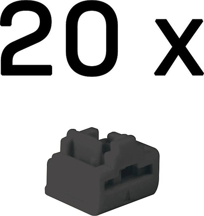 Bllokues porte rrjeti Lindy RJ45, set 20 copë, i zi
