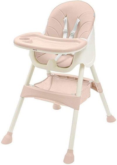 Karrige e lartë për bebe Baby Mix Nora, e rregullueshme, powder pink
