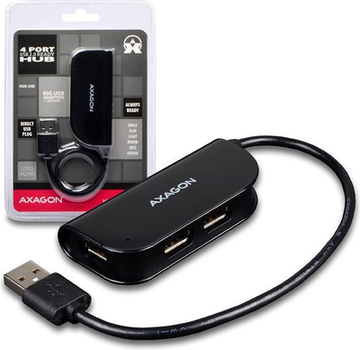 Hub USB Axagon me 4 porte USB 2.0 (HUE-X4B), i zi 