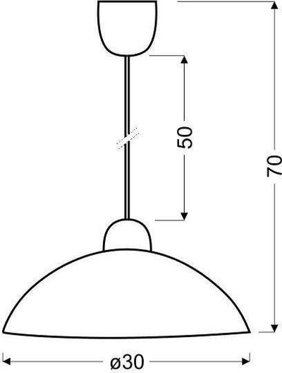 Lampadar tavani Candellux Bilbao 31-09302, E27, diametër 30cm, i bardhë