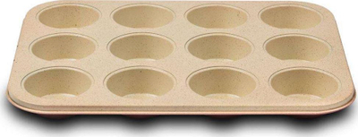 Tavë muffins NAVA Terrestrial, 12 vende, granit qeramik, krem