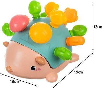 Lodër edukative iriq me puzzle, 12 kunja, shumëngjyrëshe, plastike