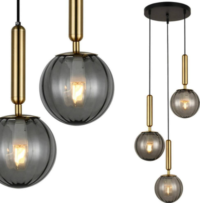 Llambadar tavani Netlighting Ravena, 3 drita, E27 LED, bronz i artë