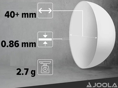 Toptha pingpongu Joola Pro 3-Star, 40+ mm, set me 6 copë, t’bardhë
