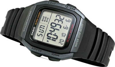 Рачен часовник Casio W96H-1B, дигитален, водоотпорен 50m, црн