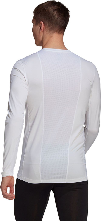 Bluzë kompresive adidas TechFit GU7334 për burra, me mëngë të gjata, e bardhë