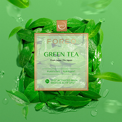 Maskë freskuese dhe qetësuese për fytyrë Foreo Green Tea, 6 X 6 g