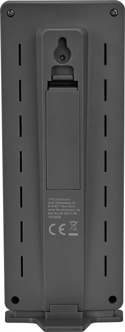 Termometër elektronik TFA LOGO 2.0 RC 30.3071.54, për ambient të brendshëm dhe të jashtëm, digjital, argjendtë
