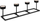 Mbajtëse për qirinj tealight, metal, 4 vende, e zezë