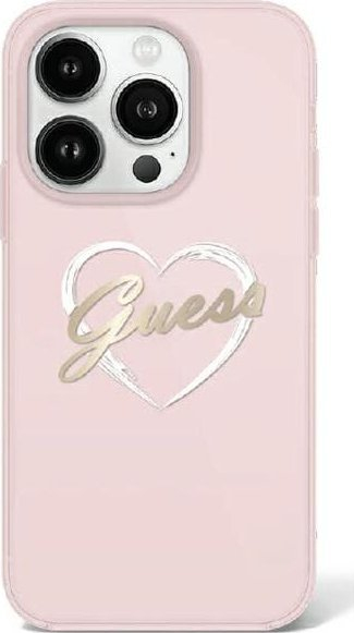 Futrollë telefoni Guess IML Heart GUHCP16XHCHGSPP, për iPhone 16 Pro Max, hardcase, rozë