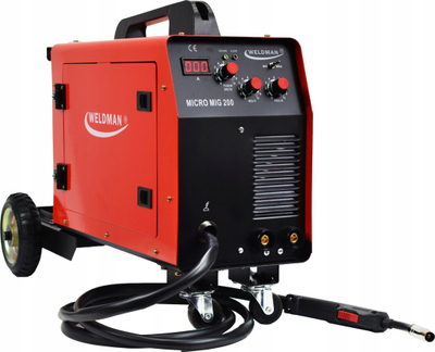 Aparat saldimi Weldman Micro MIG 200, MIG MAG MMA, inverter IGBT, i kuq