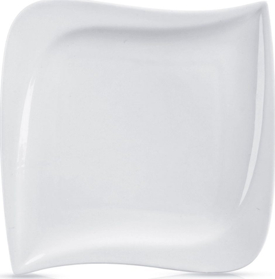 Pjatë porcelani, dizajn modern, e sigurt për mikrovalë, e bardhë