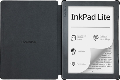 Mbulesë PocketBook InkPad Lite, me kapak me magnet, me funksion sleep/awake, e zezë