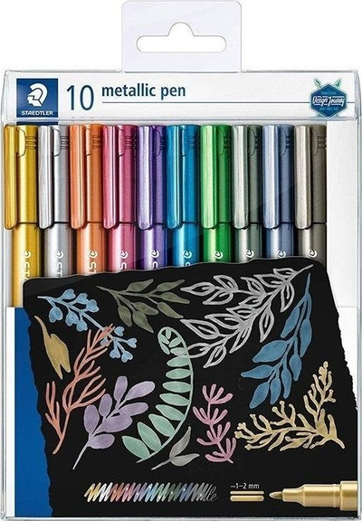 Markera metalik Staedtler Metallic Marker M, set 10 ngjyra, 1-6 mm