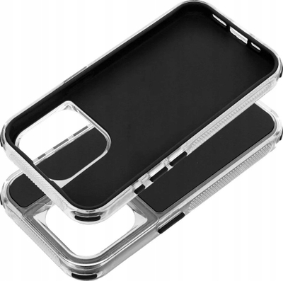 Mbrojtëse telefoni Futera Matrix për iPhone 16 Pro, kornizë e tejdukshme, panel mbrapa, e zezë