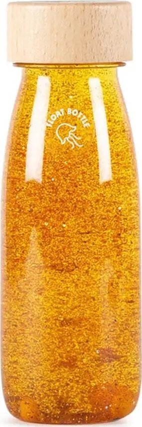 Shishe sensoriale Petit Boum Float Turmeric, 14x4 cm, pa BPA, e verdhë