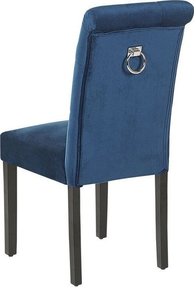 Set karrigesh ngrënie VELVA II, 2 copë, kadife, blu e errët