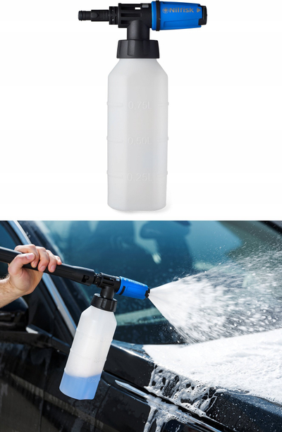Shishe shkumëzimi Nilfisk 128501465, lidhje me bajonetë, 1L, bardhë me pak blu