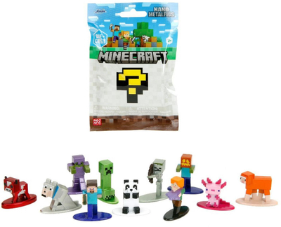 Figurina koleksionu Minecraft Nano, 13 lloje, set me 24 copë, shumëngjyrëshe