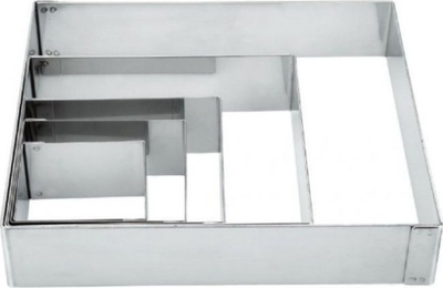 Formatë katrore De Buyer Square Ring, 12 x 12cm, çelik inox