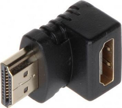 Adapter këndor HDMI 90°, konektor HDMI mashkull në HDMI femër, i zi