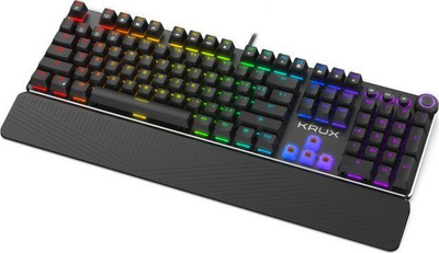 Tastierë Gaming Krux Crato PRO, RGB, US, e zezë