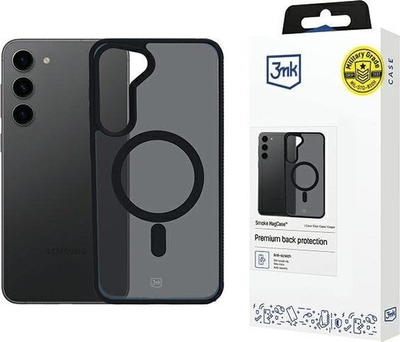 Mbrojtëse telefoni 3MK Smoke MagCase për Samsung Galaxy S23 Plus, MagSafe, gjysmë transparente gri