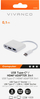 Adapter USB C Vivanco 45385, HDMI 3n1, USB 3.1, i bardhë