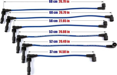 Set kabllosh ndezjeje PowerTEC Sport, për OPEL SAAB V6 2.5 3.0, e kuqe