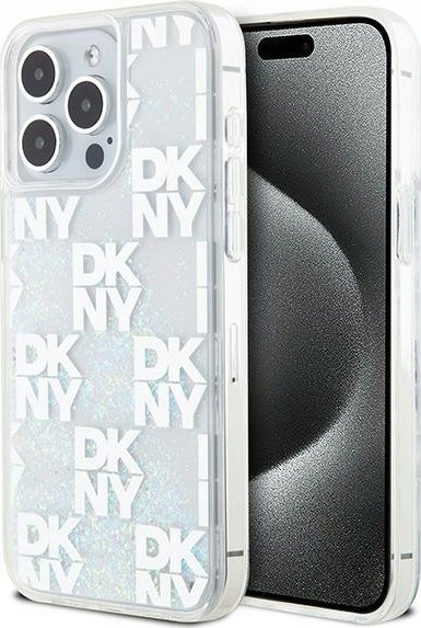 Kapak telefoni DKNY DKHCP15XLCPEPT, për iPhone 15 Pro Max 6.7", Liquid Glitter, i bardhë