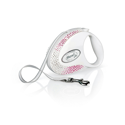 Rrip Flexi Glam Composition për qen, M 5m / 25 kg, i bardhë