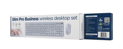 Set tastjere dhe mi Gembird Slim Pro Business KBS-WPS-01-W, wireless, layout US, i bardhë