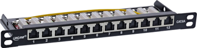 Patch panel InLine 10, Cat.6A, 12 porta, 0.5U, i zi