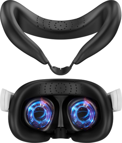 Jastëk për fytyrën te VR Meta Quest 3, jastëk mbrojtës me ajrosje, i zi