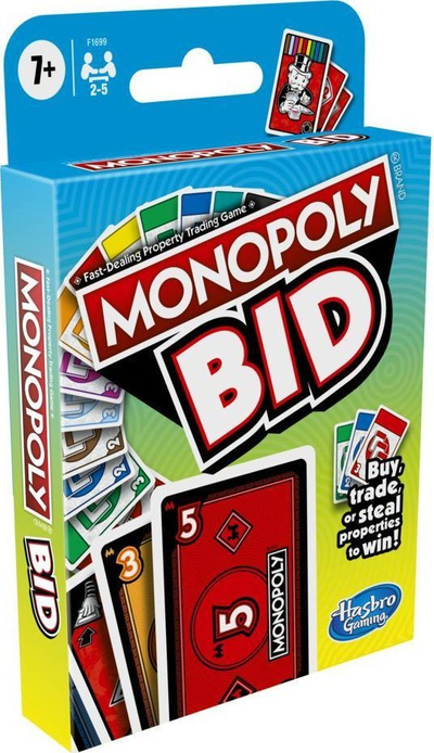 Lojë me letra Hasbro Monopoly Bid, 2–5 lojtarë, 7+