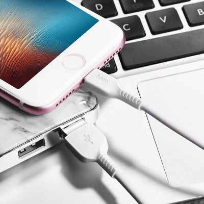 Kabllo USB A në Lightning Hoco X13, 1 m, e bardhë