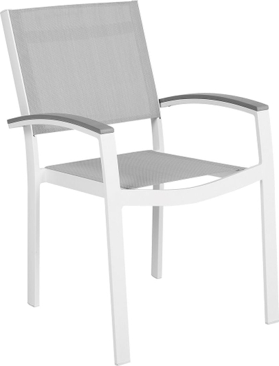 Set karrigesh kopshti Beliani PERETA, 2 copë, metal, gri e bardhë