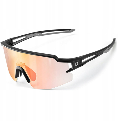 Syze sportive Rockbros, lente fotokromatike UV400, insert korrektiv, të zeza me portokalli