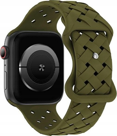 Rrip ore Beline për Apple Watch, silikon i thur, 42/44/45/49mm, bojë ulliri