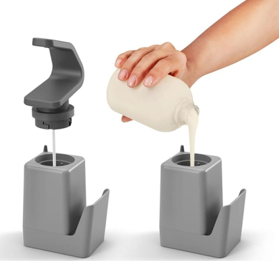 Dozues sapuni Metaltex Soap-Tex, me mbajtëse sfungjeri, plastik, gri