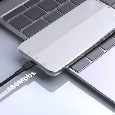 Kabllo USB Dudao L9T, USB A me USB C, 1m, 5A, e zezë