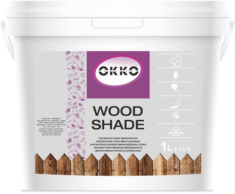 Impregnant druri Okko Wood Impreg, 1L, ngjyrë e zezë