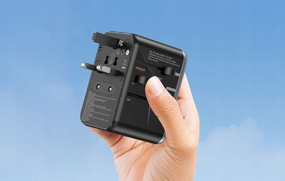Adapter universal udhëtimi Vention GaN, 4 porta USB C dhe A, 65W, i zi