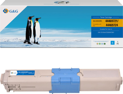 Toneri G&amp;G i rikonstruar OKI 44469721 44469724 44469727, cyan, gjer në 5000 faqe