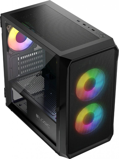 Kasë Logic Concept Portos Mini ARGB, e zezë, Mini Tower