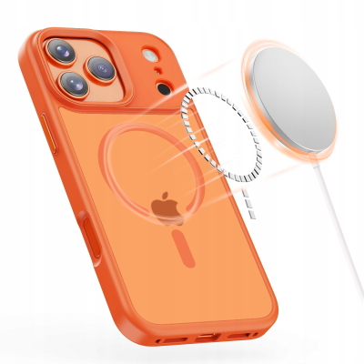 Kapak telefoni Tech-Protect Magmat MagSafe për iPhone 17 Pro Max, matte, portokalli kozmik