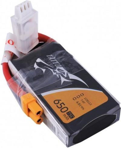 Батерија ЛиПо Тату 2S1P, 650mAh, 7.4V 75C, црна
