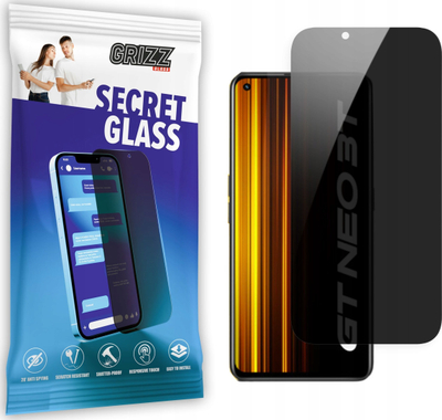 Xham mbrojtës GrizzGlass Matte SecretGlass për Realme GT 3 Neo, efekt privatësie, përfundim mat, transparent
